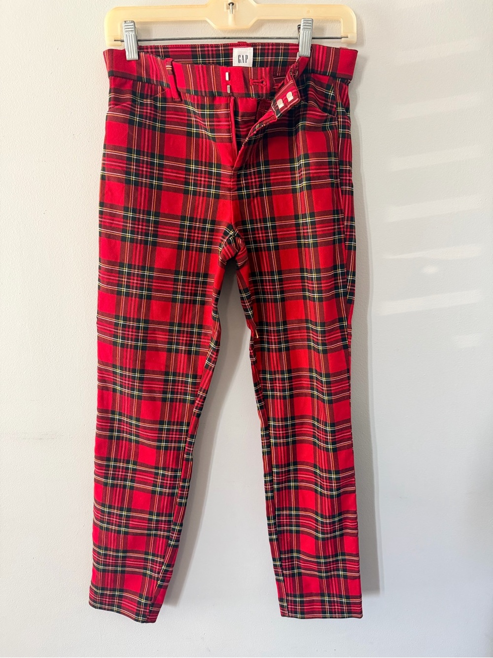 GAP Red Plaid Skinny Trousers